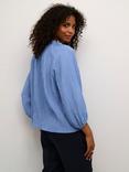 KAFFE Lianna Notch Neck Blouse, Ebb And Flow