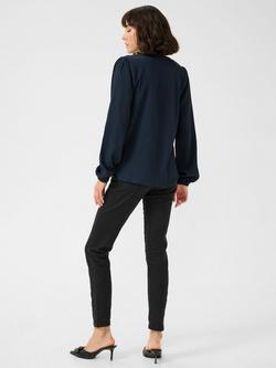 KAFFE Linda Smock Yoke Top - view 2, Midnight Marine