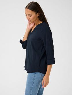 KAFFE Linda V-Neck Top, Midnight Marine, Midnight Marine