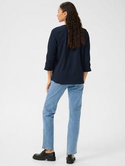 KAFFE Linda V-Neck Top, Midnight Marine - view 2, Midnight Marine