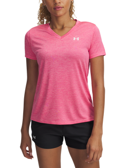 Under Armour Tech V-Neck Sports Top, Super Pink, Super Pink