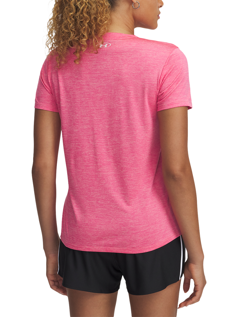 Product image 2 of 2, which shows Under Armour Tech V-Neck Sports Top, Super Pink, S
