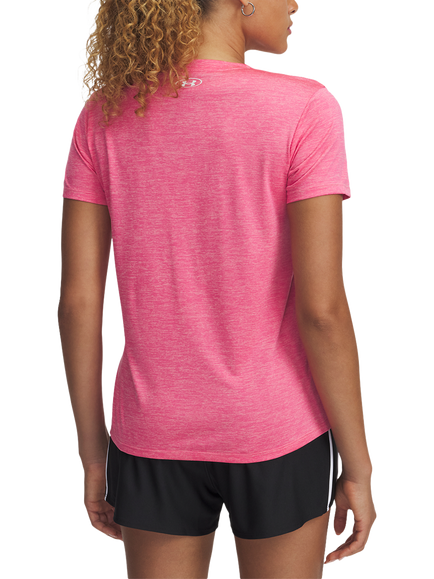 Under Armour Tech V-Neck Sports Top, Super Pink - view 2, Super Pink