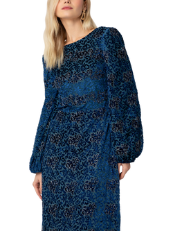 Raishma Livia Lace Jacquard Tiered Gown, Blue - view 2, Blue