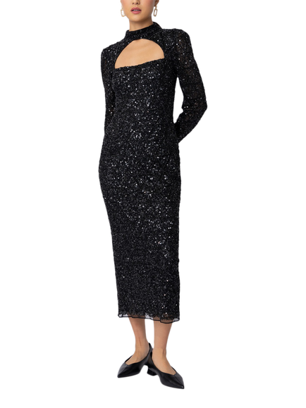 Raishma Phoebe Sequin Midi Dress, Black