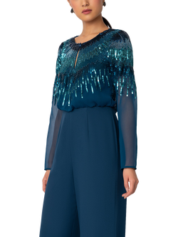 Raishma Nerissa Sequin Bodice Wide Leg Jumpsuit - view 2, Blue