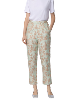 Raishma Cedrina Floral Jacquard Straight Leg Trousers, Green - view 2, Green