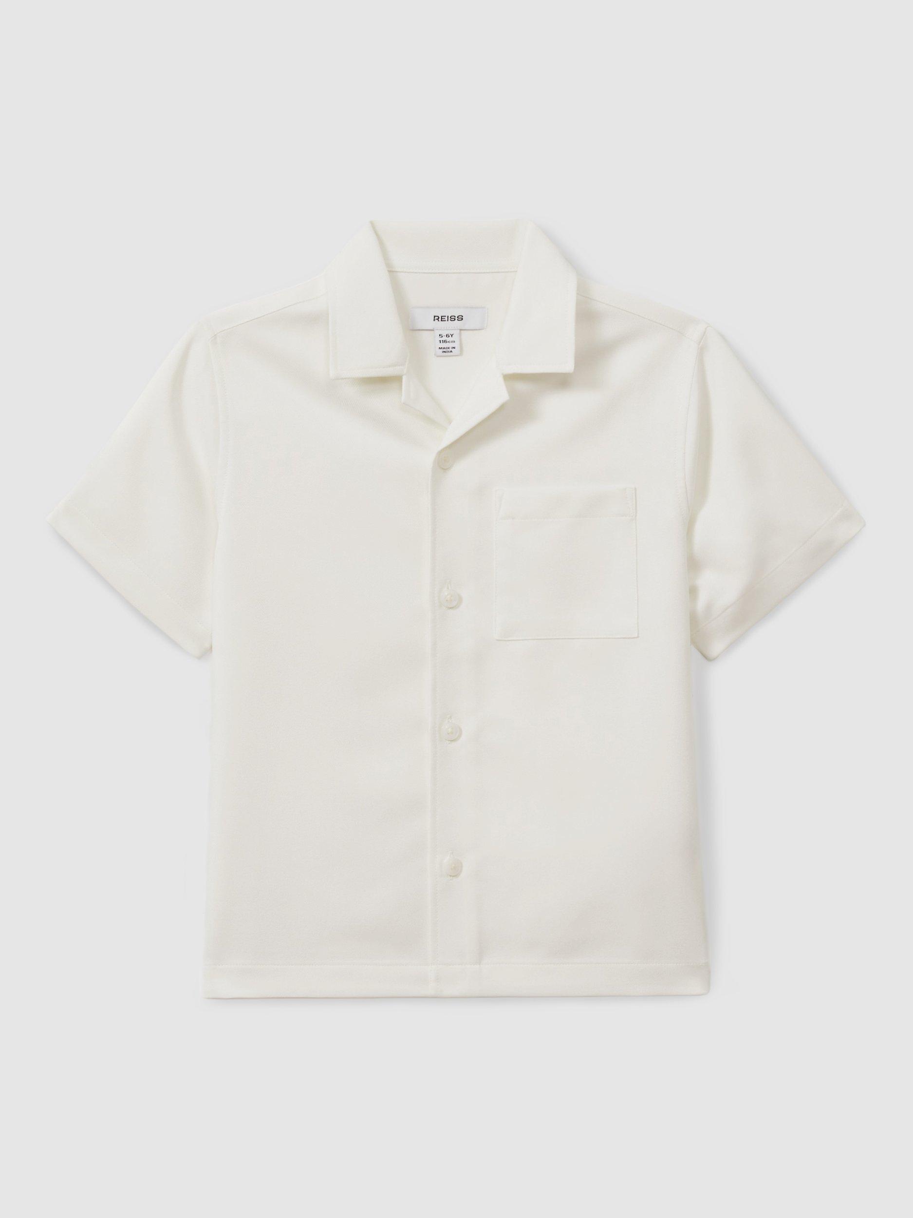 Product image 2 of 4, which shows Reiss Kids' Japane Short Sleeve Shirt, Off White, 3-4 years