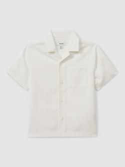 Reiss Kids' Japane Short Sleeve Shirt, Off White - view 2, Off White