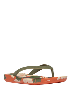 FitFlop Kids' iQushion Flip Flops, Faded Sage/Multi - view 2, Faded Sage/Multi