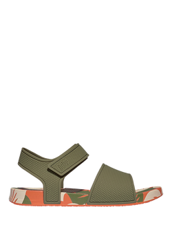 FitFlop Kids' iQushion Leaf Print Sandals, Faded Sage, Faded Sage