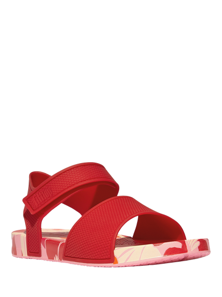 FitFlop Kids' iQushion Floral Sandals, Red - view 2, Red