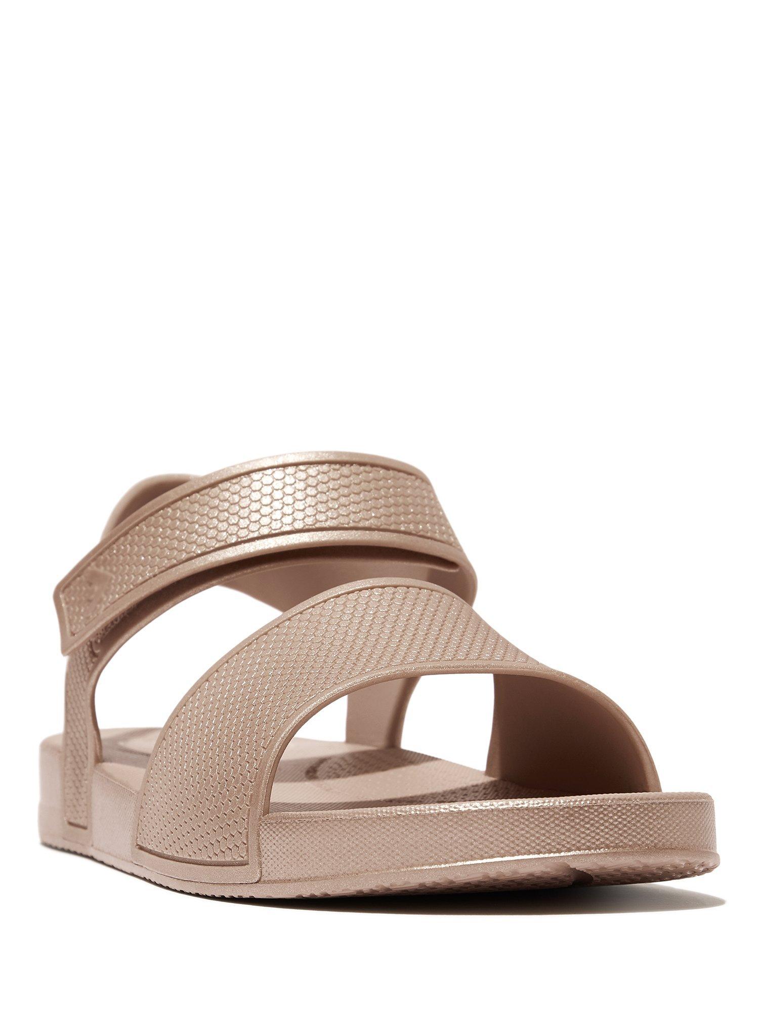 Product image 2 of 4, which shows FitFlop Kids' Iqushion Backstrap Sandals, Rose Gold, 1 Jnr