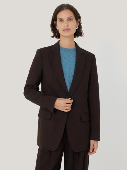 Jigsaw Knox Crosshatch Blazer, Brown, Brown