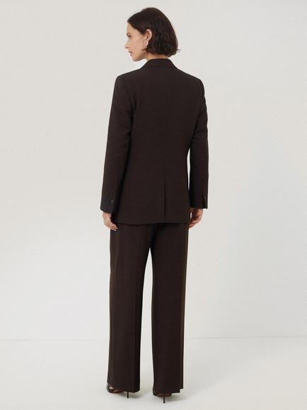 Jigsaw Knox Crosshatch Blazer, Brown - view 2, Brown