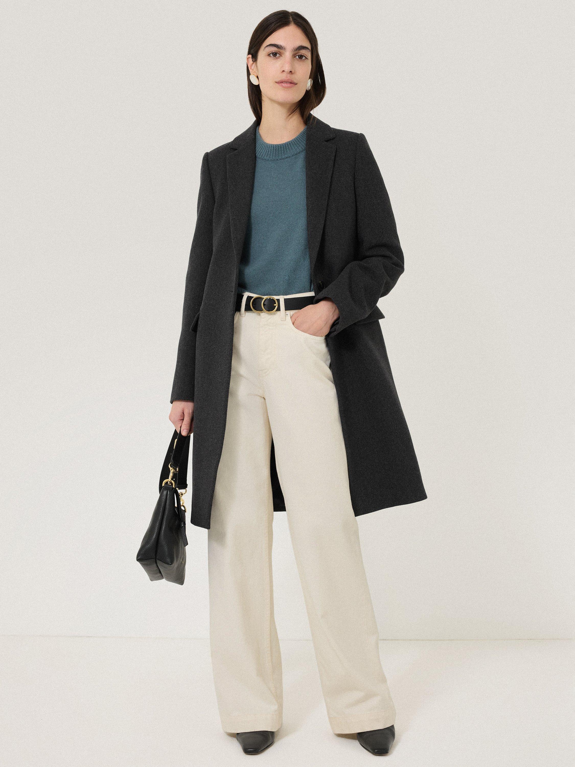 Product image 1 of 9, which shows Jigsaw City Wool Rich Coat, Grey, 6