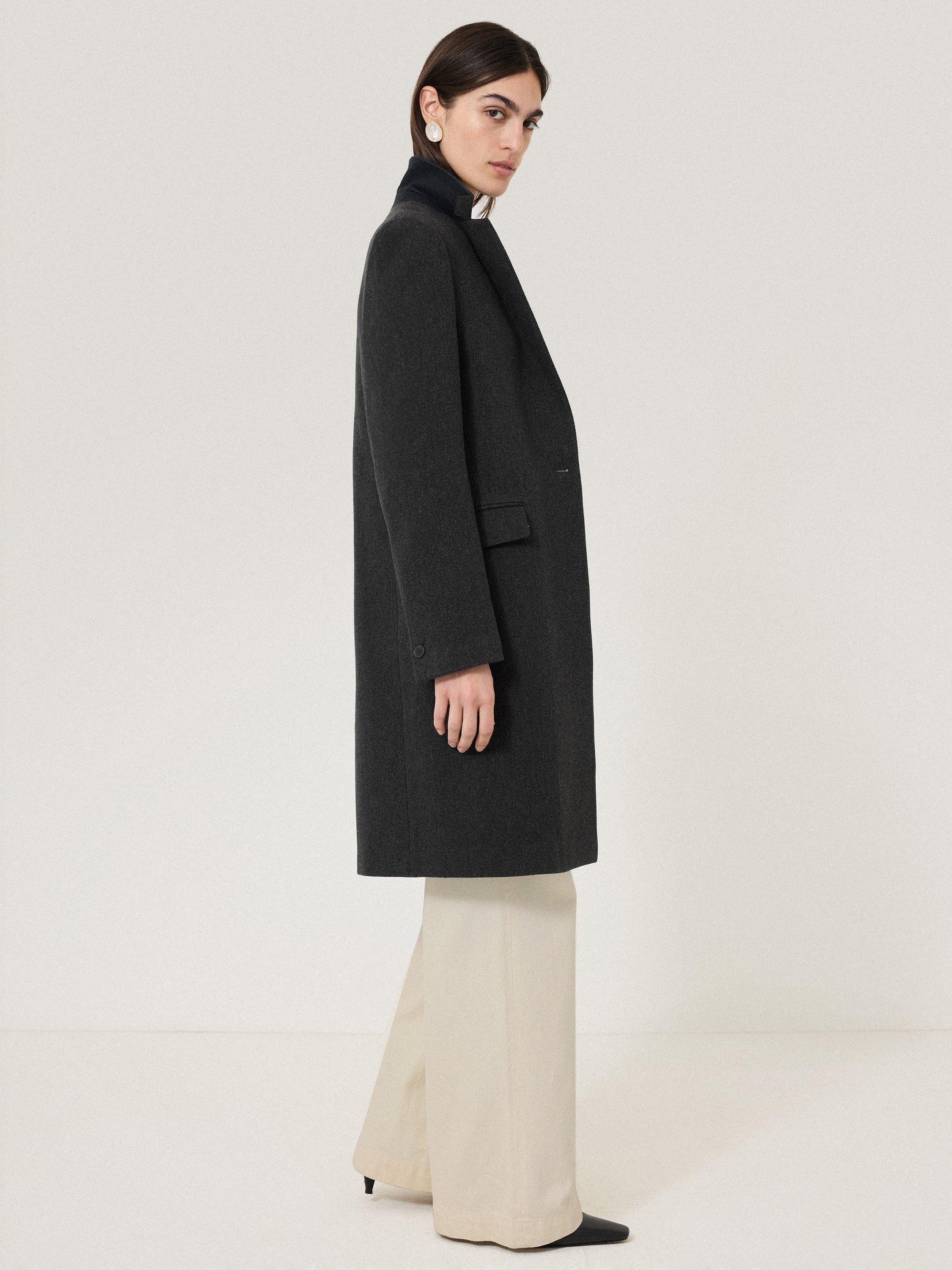 Product image 7 of 9, which shows Jigsaw City Wool Rich Coat, Grey, 6