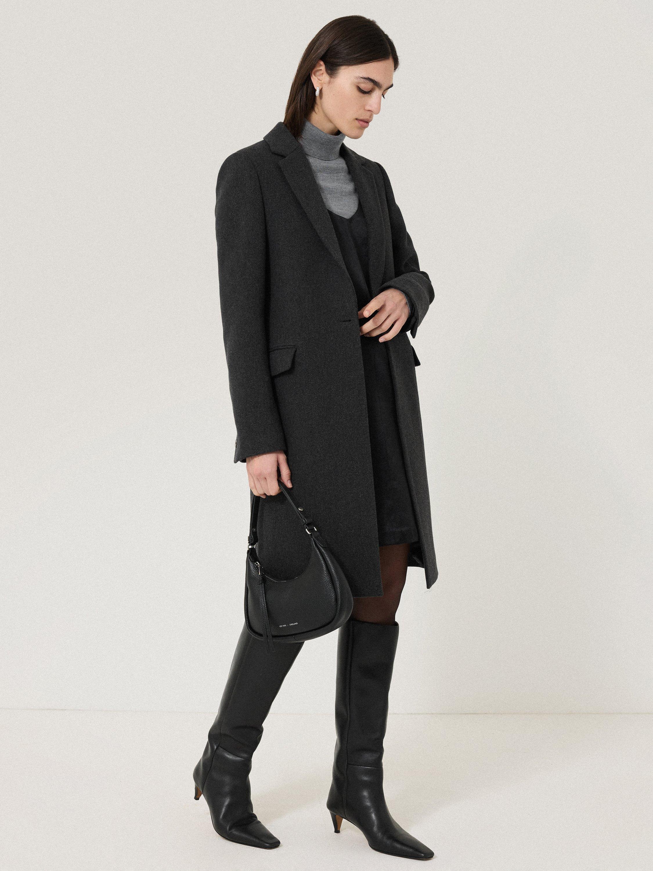 Product image 8 of 9, which shows Jigsaw City Wool Rich Coat, Grey, 6