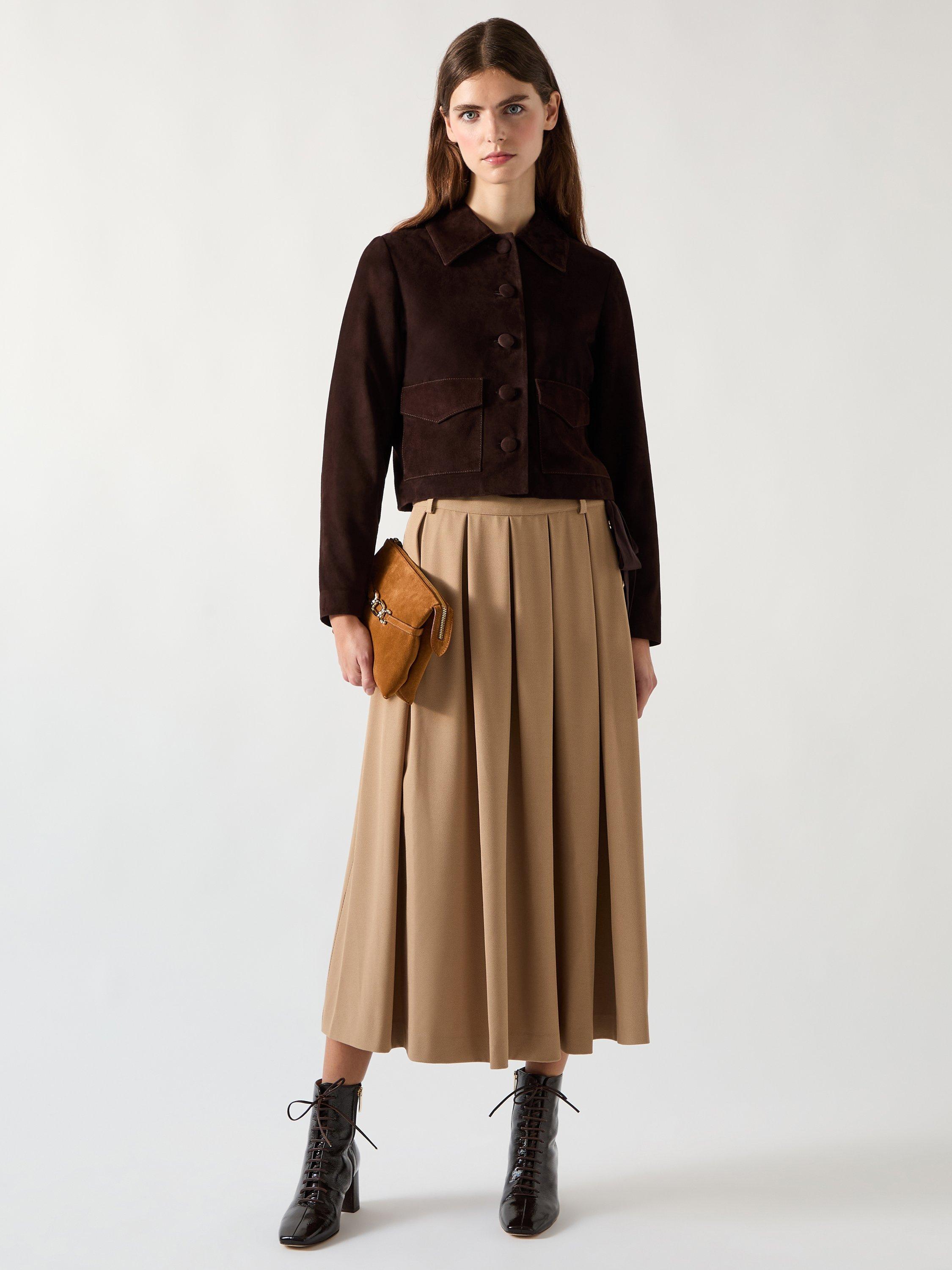 Product image 1 of 5, which shows L.K.Bennett Joely Suede Jacket, Chocolate, 20