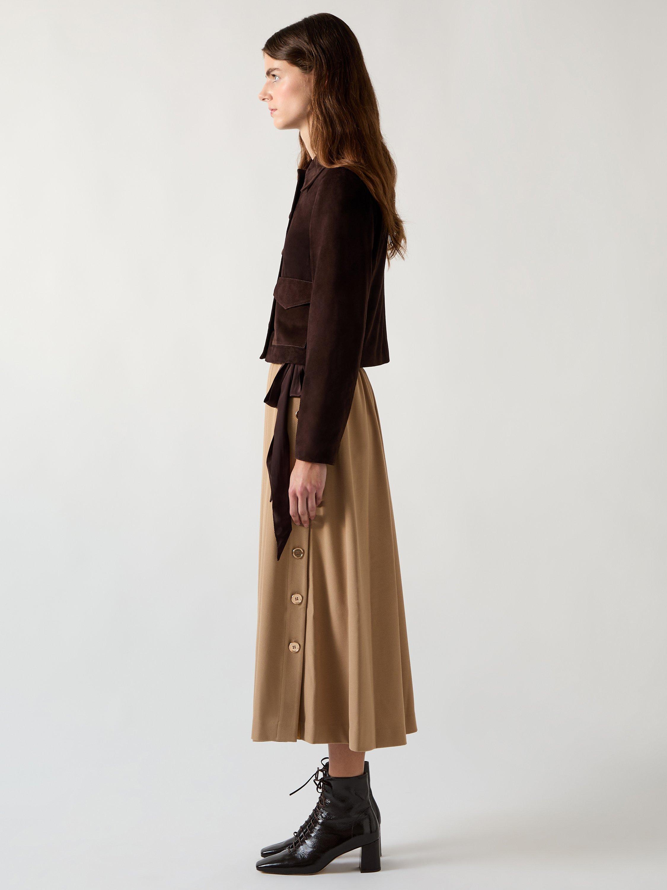 Product image 2 of 5, which shows L.K.Bennett Joely Suede Jacket, Chocolate, 20