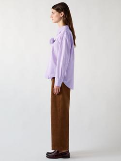 L.K.Bennett Pip Stripe Floral Corsage Shirt, Purple - view 2, Purple