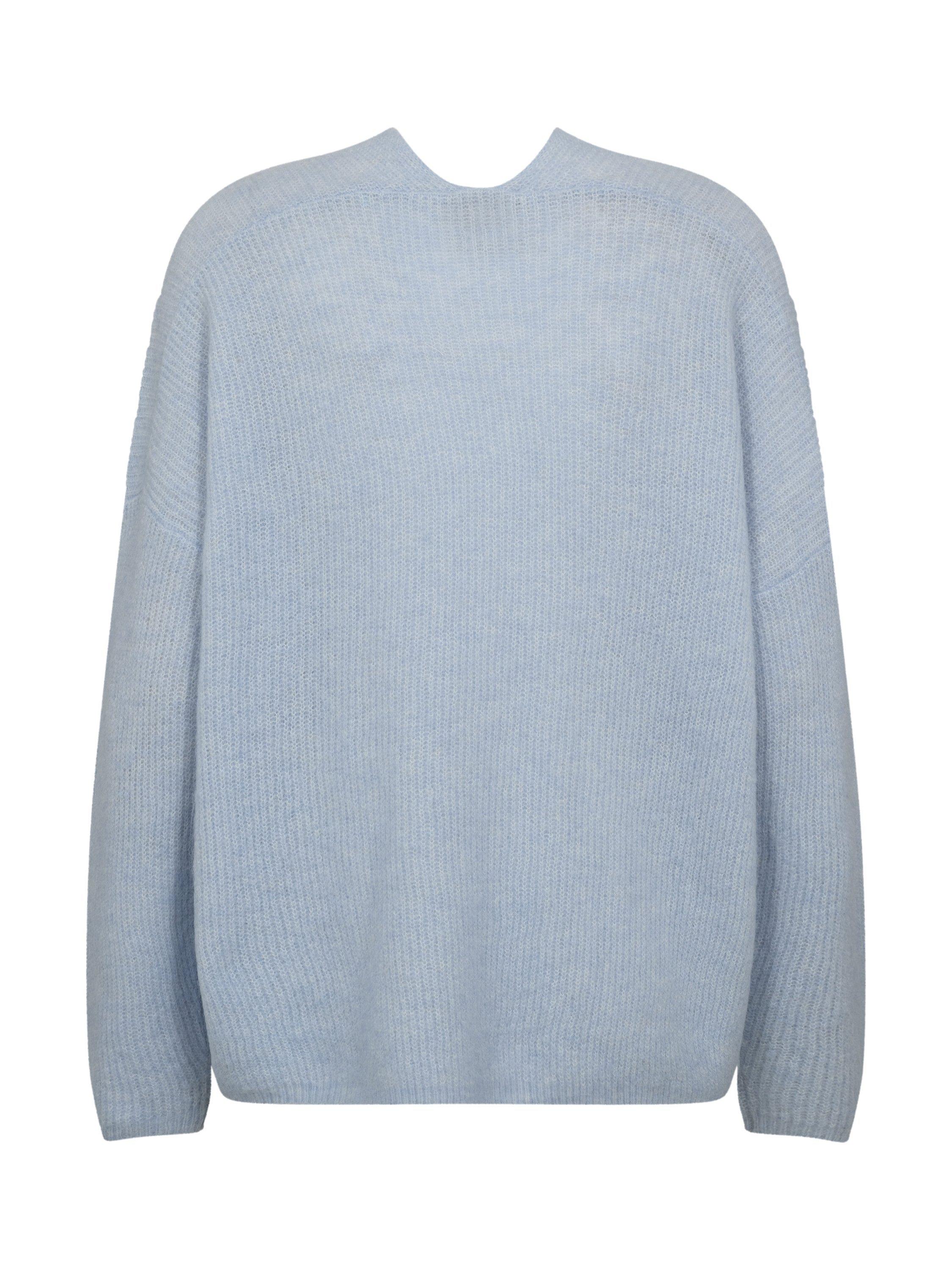 Product image 4 of 4, which shows MOS MOSH Thora V-Neck Wool Blend Jumper, Skyway, XS
