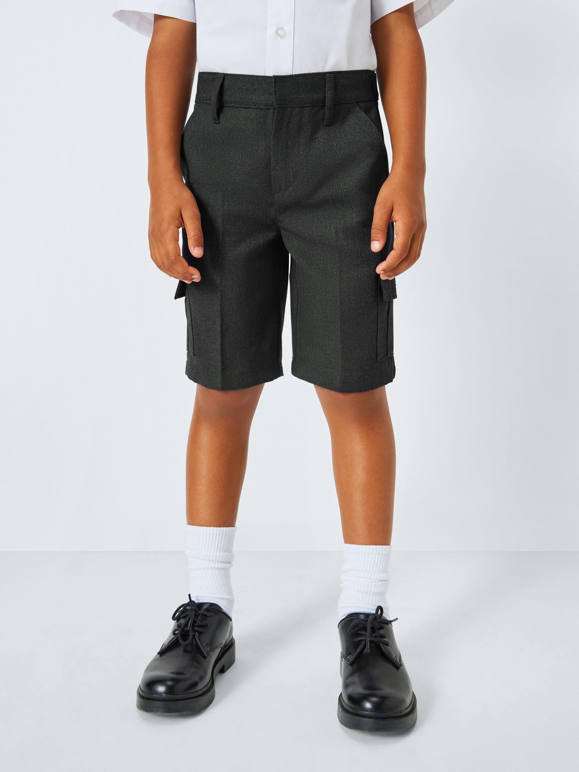 Product image 1 of 7, which shows John Lewis Boys' Cargo School Shorts, Grey, 3 years