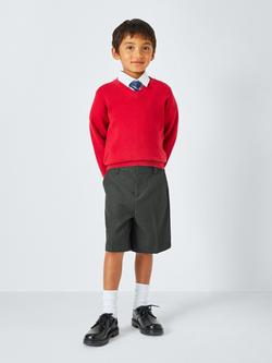 John Lewis Boys' Adjustable Waist Regular Fit School Shorts, Grey - view 2, Grey