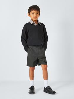 John Lewis Boys' Adjustable Waist Slim Fit School Shorts, Grey - view 2, Grey
