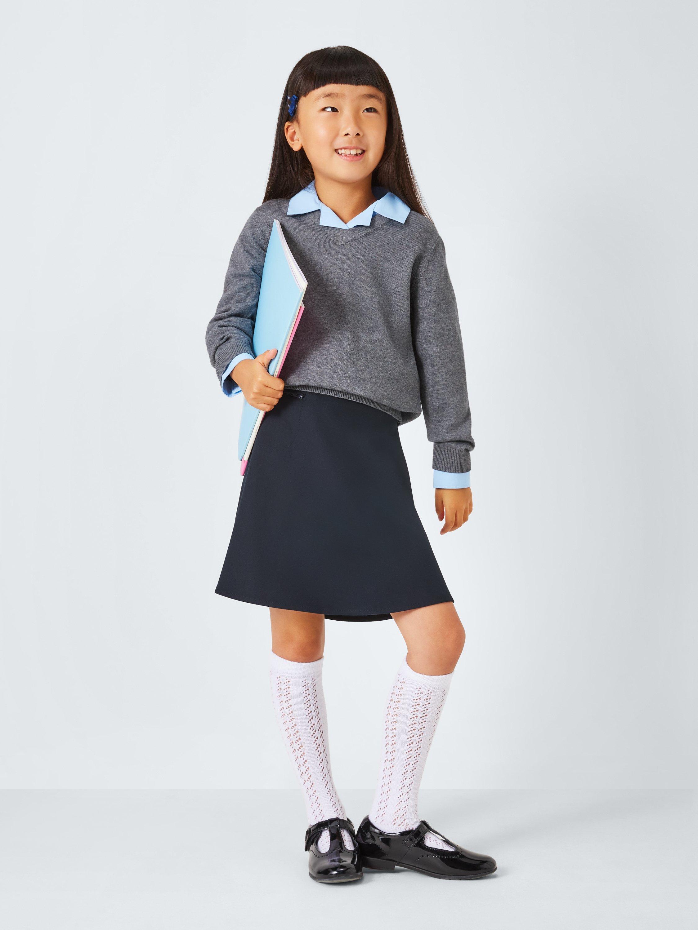 Product image 3 of 7, which shows John Lewis Girls' A-Line School Skirt, Navy, 3 years