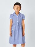 John Lewis Girls' Gingham Cotton School Summer Dress, Navy