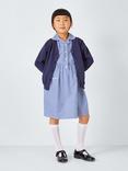 John Lewis Girls' Gingham Cotton School Summer Dress, Navy