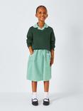 John Lewis Girls' Gingham Cotton School Summer Dress, Green