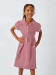 John Lewis Kids' Gingham Cotton School Dress, Red