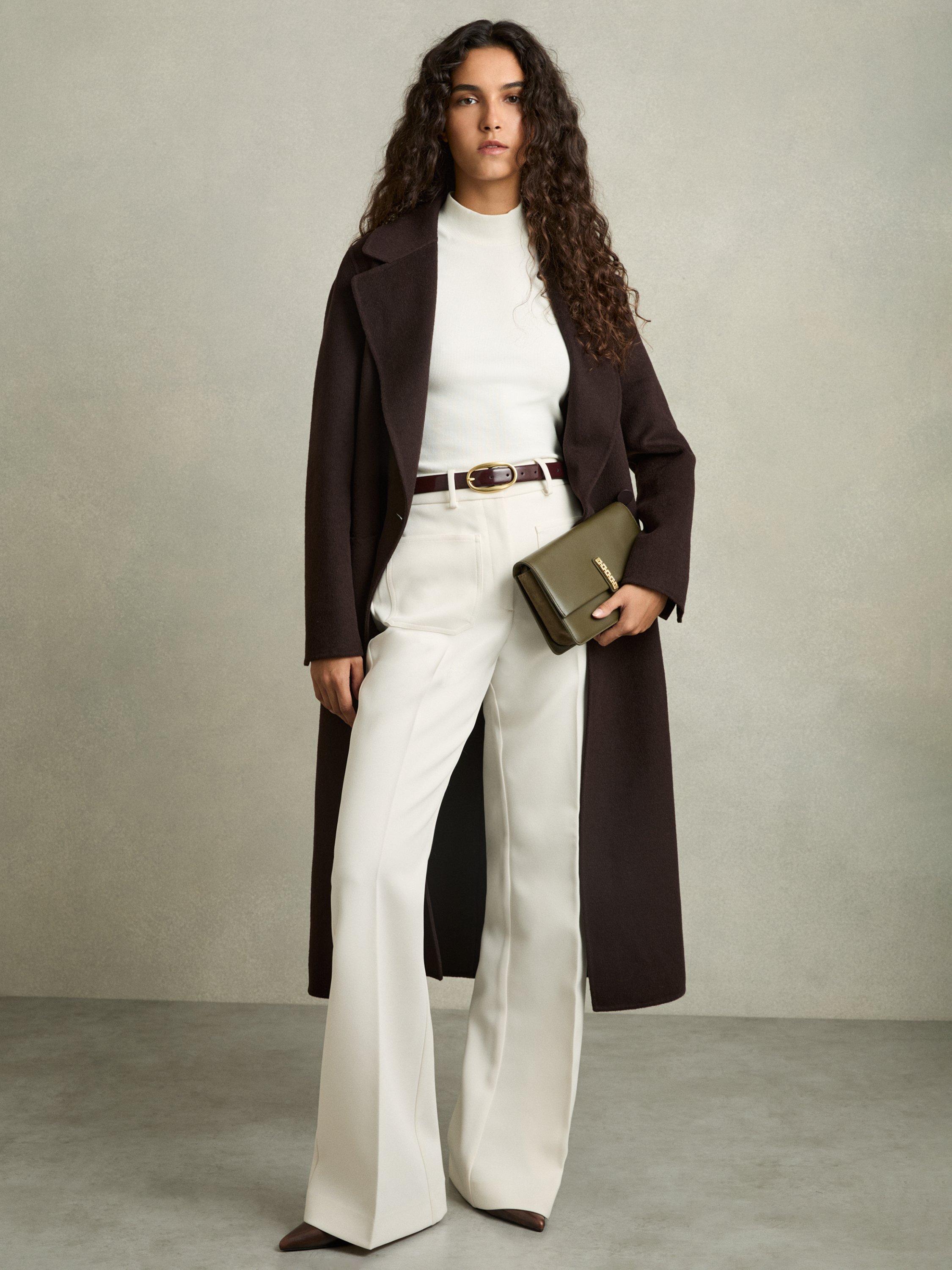 Product image 4 of 5, which shows Reiss Polly High Neck Ribbed Jersey Top, White, L