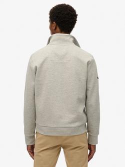 Superdry Core Pique Henley Sweatshirt, Grey Marl - view 2, Grey Marl