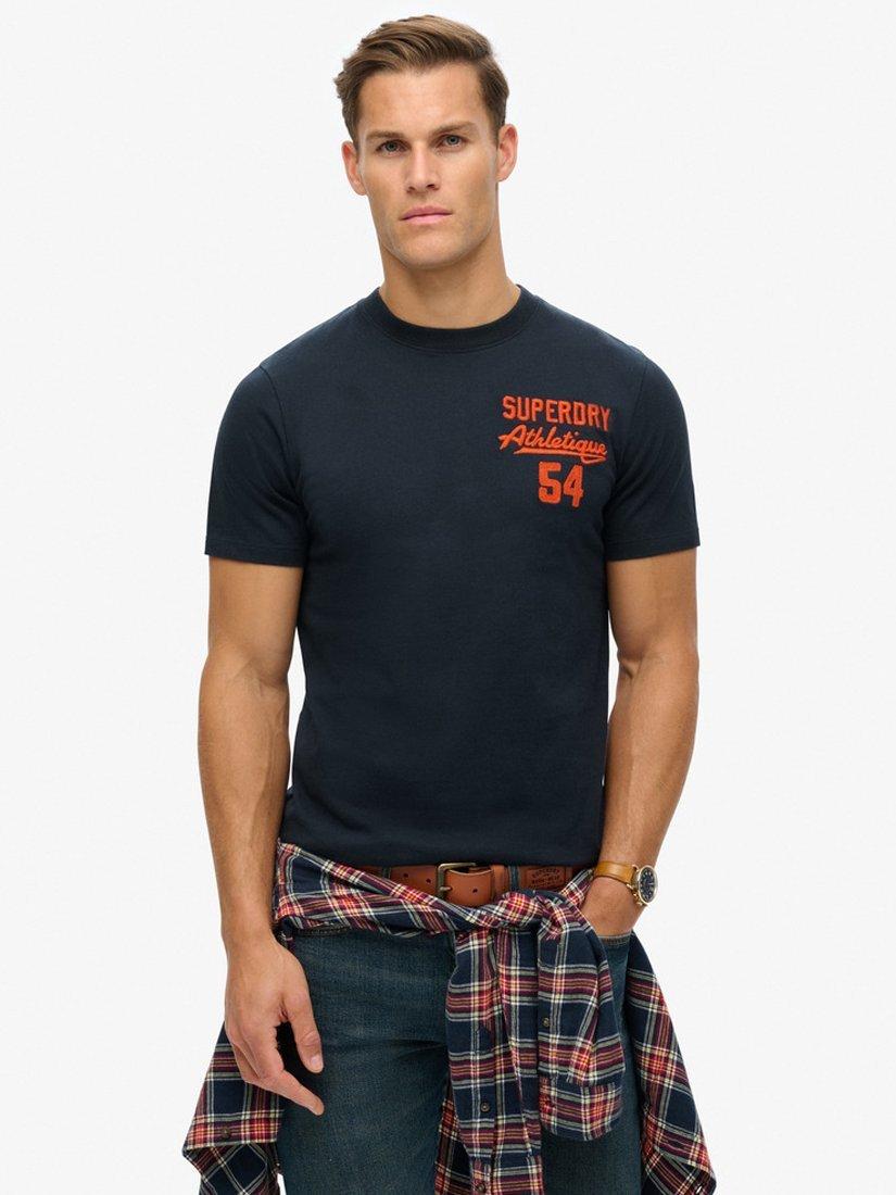 Superdry Embroidered Superstate Logo T-Shirt, Eclipse Navy
