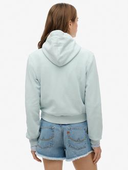 Superdry Athletic Essential Crop Zip Hoodie - view 2, Winter Sky Blue