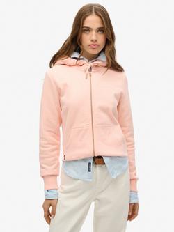 Superdry Essential Logo Zip Hoodie, Pale Rose Pink