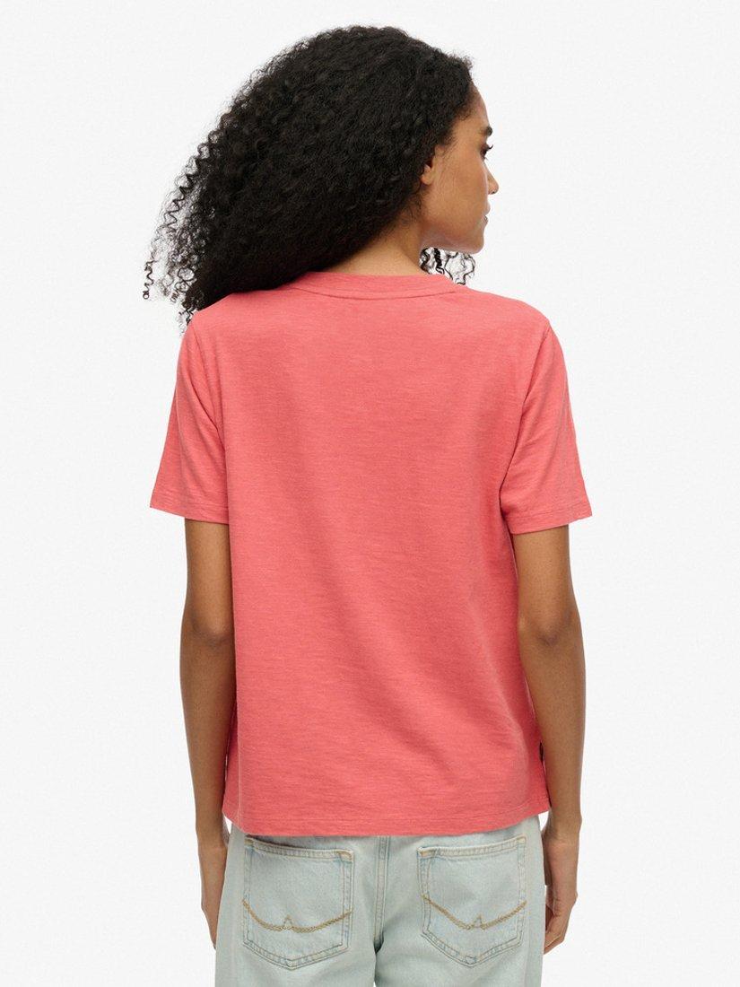 Product image 2 of 5, which shows Superdry Essential Logo Washed T-Shirt, Holly Berry Red, 8