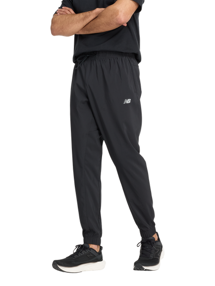 New Balance Men's Sport Essentials Woven Joggers, Black, Black