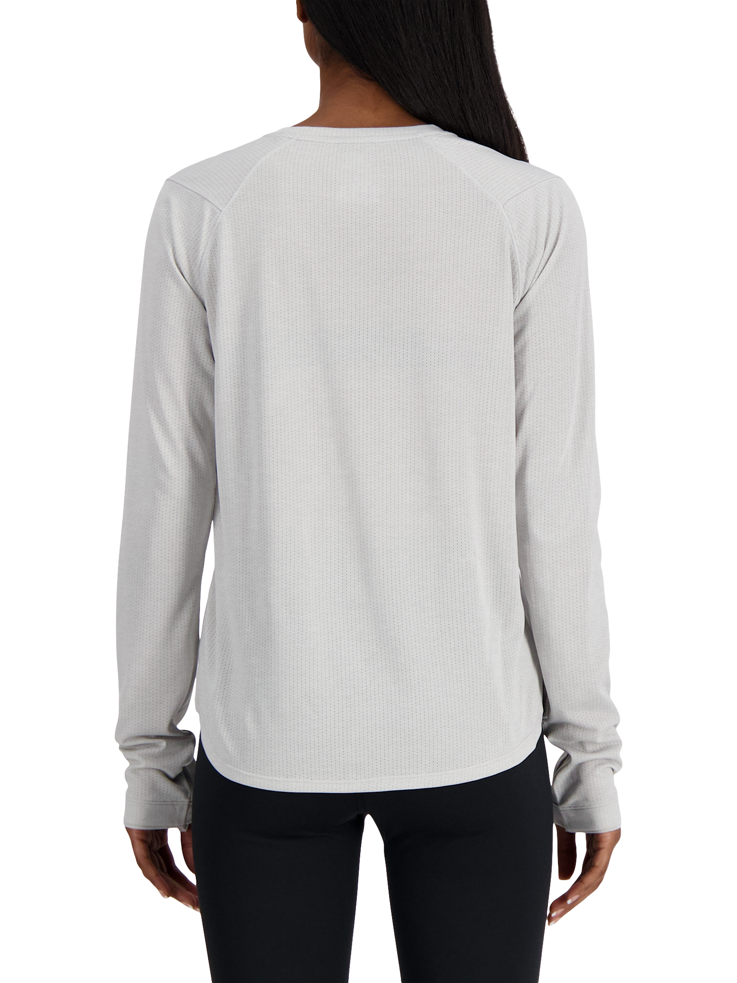 Product image 2 of 5, which shows New Balance Women's Athletics Long Sleeve Top, Ash Heather, XS
