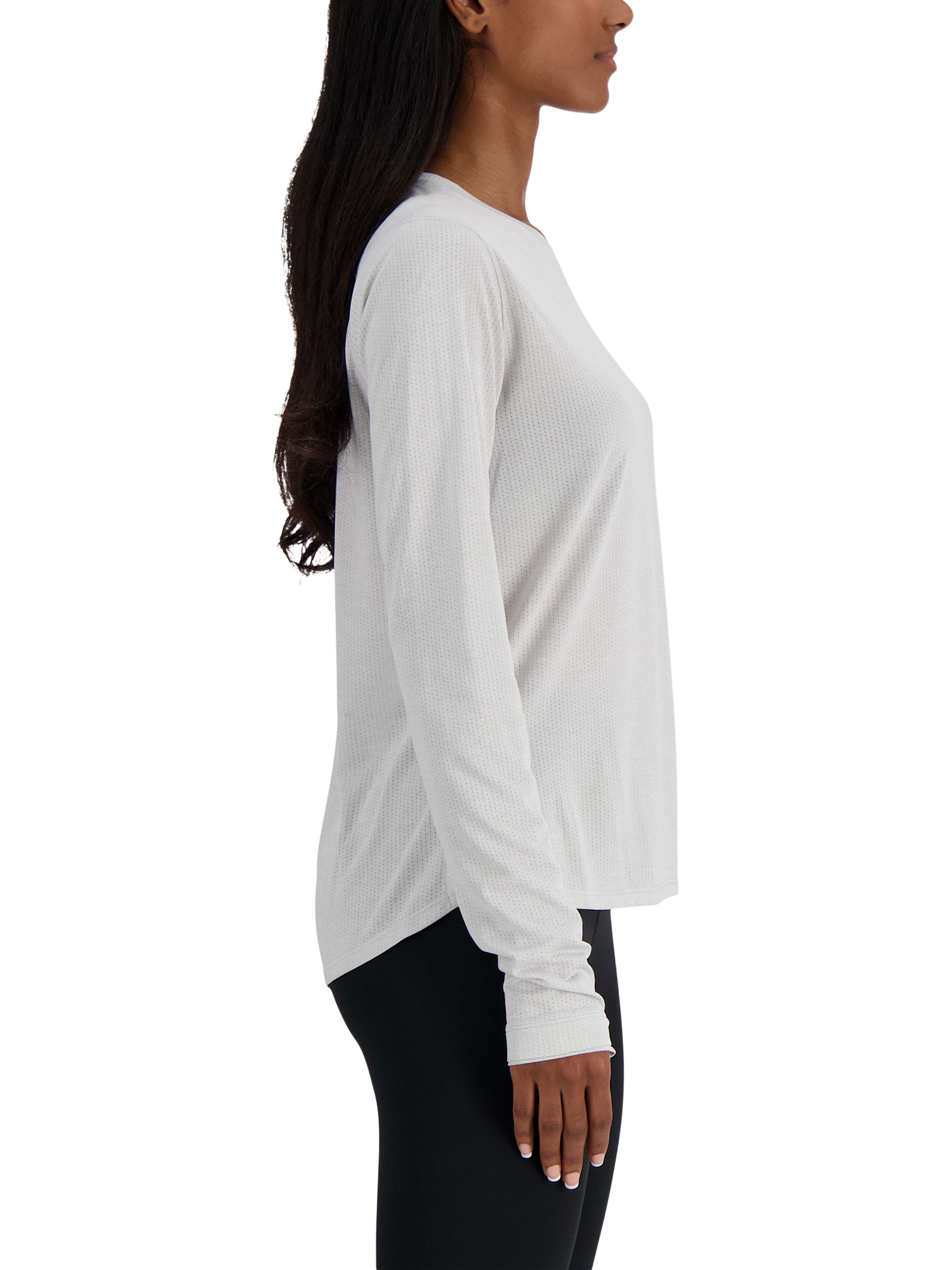 Product image 5 of 5, which shows New Balance Women's Athletics Long Sleeve Top, Ash Heather, XS