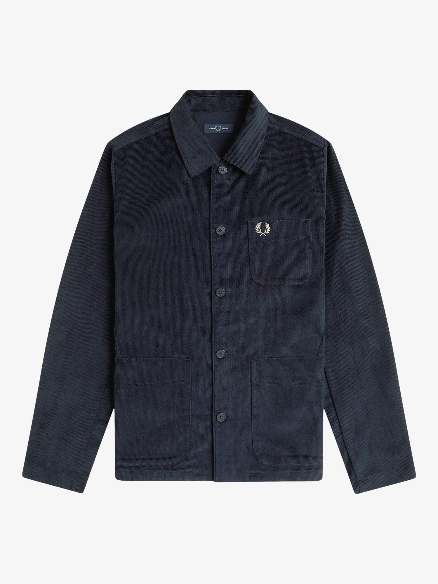 Product image 4 of 5, which shows Fred Perry Cord Overshirt, Navy, S