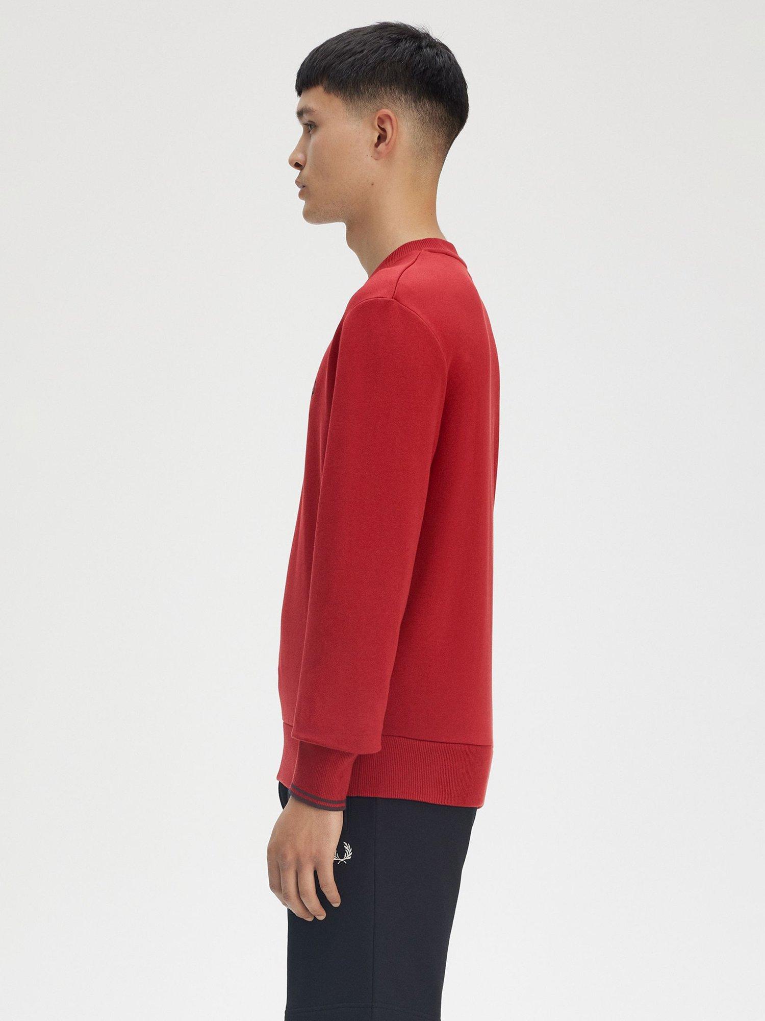 Fred Perry Crew Neck Sweatshirt, Burnt Red