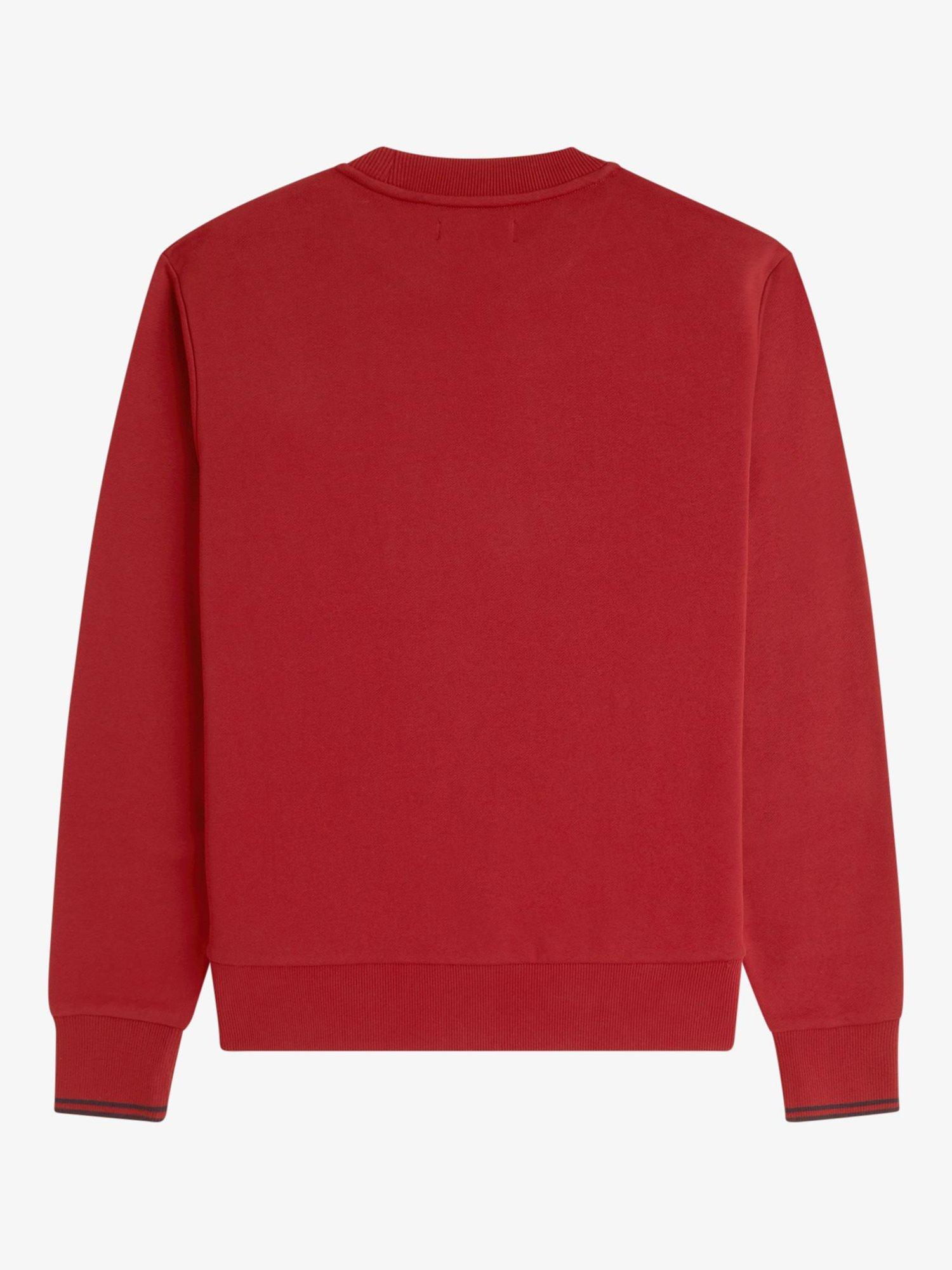 FRED PERRY☆ Crew Neck Sweatshirt BURNT RED Fred Perry Crew Neck Sweatshirt, Burnt Red