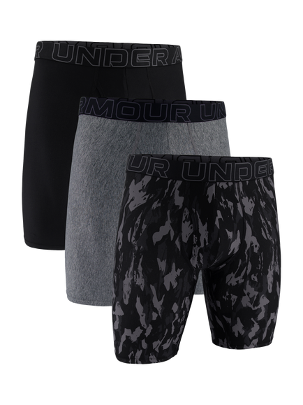 Under Armour Tech 9" Trunks, Pack of 3, Grey Multi, Grey Multi