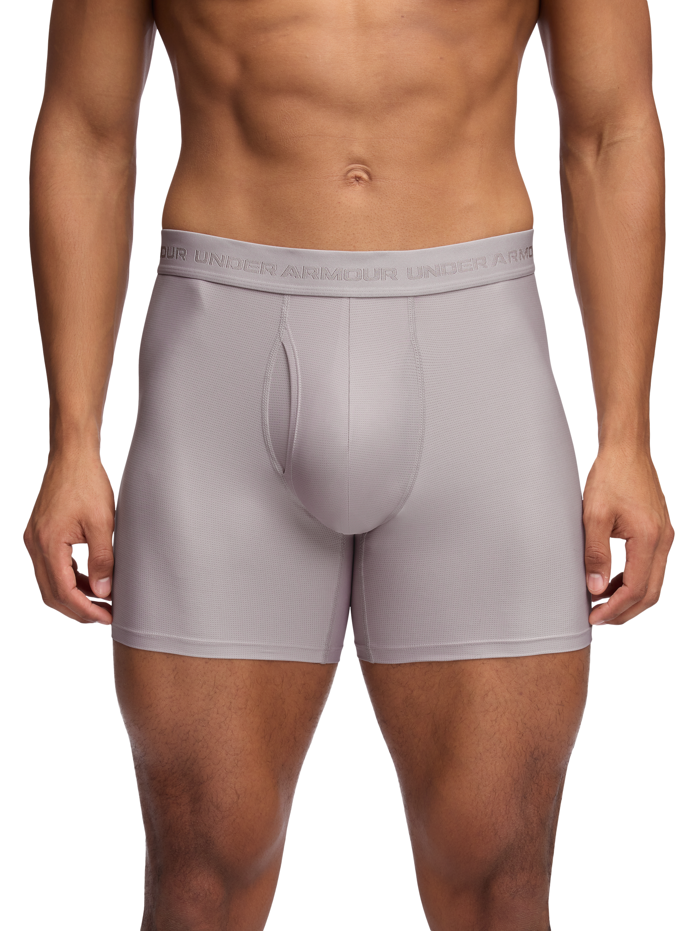 Product image 2 of 3, which shows Under Armour Tech 6" Trunks, Pack of 3, Grey Multi Grey, S