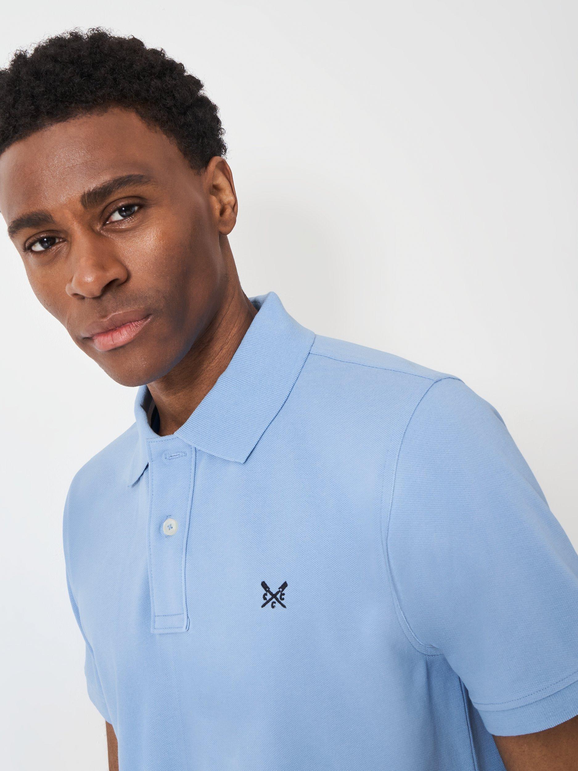 Product image 4 of 5, which shows Crew Clothing Polo Shirt, Sky Blue, L