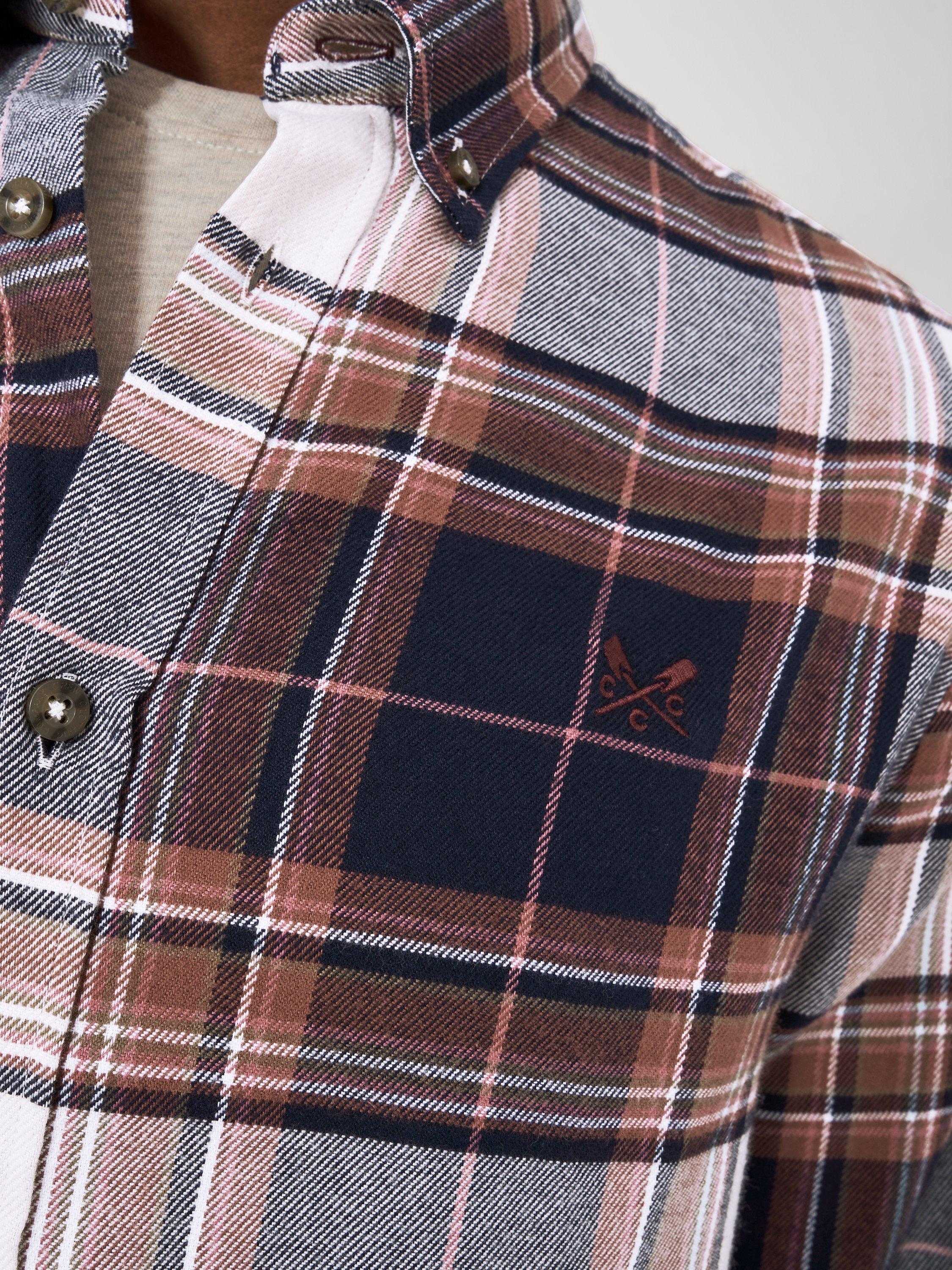 Product image 4 of 5, which shows Crew Clothing Cotton Flannel Shirt, Navy Blue, L